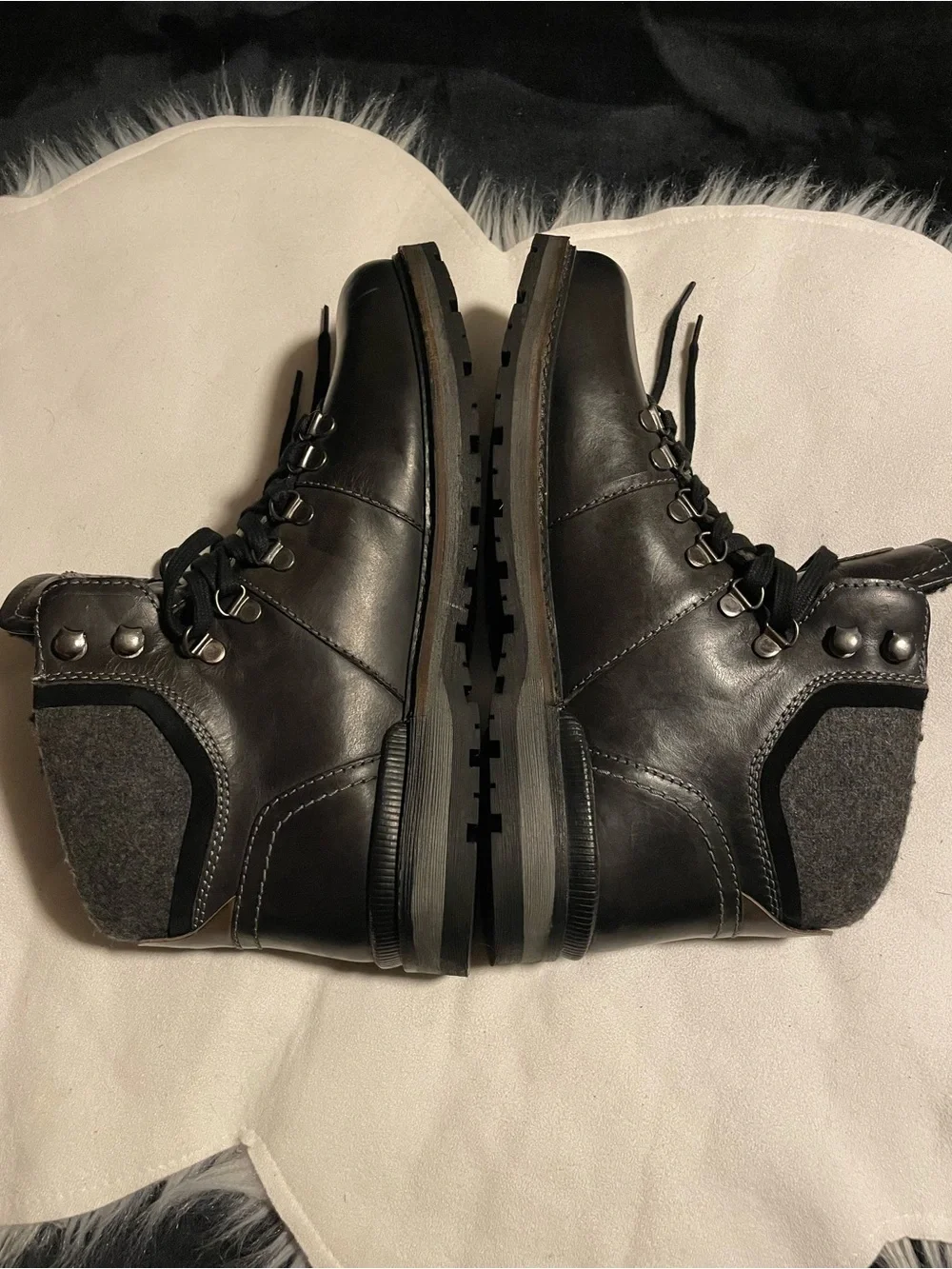 Brand new Real Leather Reserved Footwear New York Men's Black Lace-Up Boots